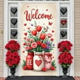 thumbnail image 3 of Pink Cherry Blossom Love Banner Red Heart Romantic Display Cartoon s Golden Love Backdrop for Valentine's Day Anniversary Romantic Date, 3 of 9