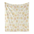 thumbnail image 1 of Stars Soft Flannel Fleece Throw Blanket, Abstract Pattern of Stars with Lines Vintage Heavenly Bodies Silhouettes, Cozy Plush for Indoor and Outdoor Use, 60" x 80", Pale Yellow Marigold, by Ambesonne, 1 of 6