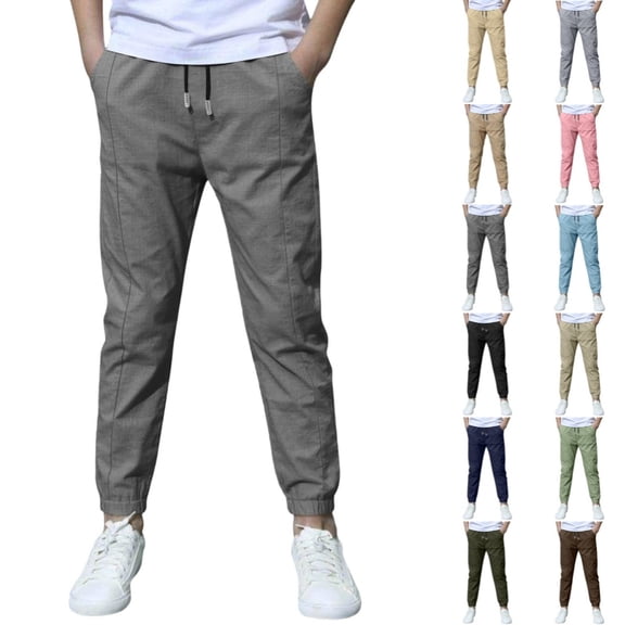 Bmisegm Pants for Boys Lightweight Casual Long Loose Fit Comfortable Outdoor Play Boys Trousers for Toddler Boys Summer Age 2-8 Dark Gray,6-7 Years