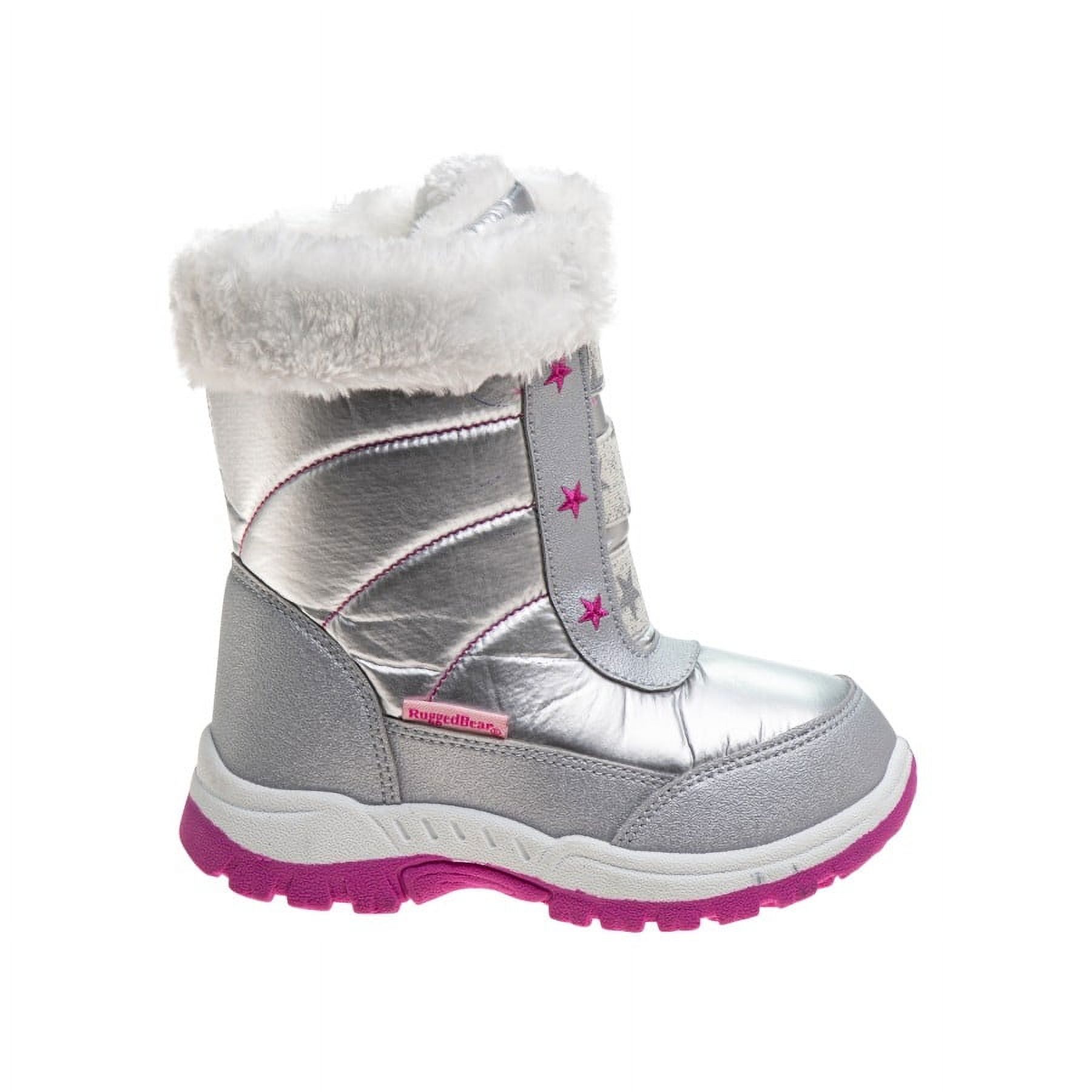 Rugged Bear Little Kids  Girls Snow Boots  , Silver, 9