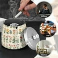 thumbnail image 4 of Yayeee Ashtray with Lid for Cigarette Smokeless Stainless Steel Home Ash Holder, Red Floral, 4 of 7