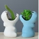 thumbnail image 4 of RV Maceta de cerámica para plantas suculentas, forma de agujero de drenaje, mini macetas de cerámica para decoración de escritorio, jardín, sala de estar (hipopótamo, rosa) BRILLAR Rojo Verde, 4 of 5