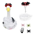 thumbnail image 2 of Halloween Porch Goose Costume Set for 17 or 23 Inches Lawn Cement Geese, Spooky Cobweb Dress with Skull Hat & Skeleton Hand Spiders Accessories, Outdoor Garden Holiday Apparel, Clothes Only, 2 of 8