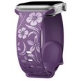 thumbnail image 1 of Correa Con Grabado Floral Compatible Con Apple Watch Band De 38 Mm, 40 Mm, 41 Mm, 42 Mm, 44 Mm, 45 Mm, 46 Mm, 49 Mm, Correa De Silicona Brillante Con Diseño De Flores Silvestres Para Iwatch Band Serie, 1 of 5