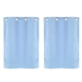 thumbnail image 1 of Unique Bargains Rideaux Courts à Volants, 29'L x 35'H Fenêtre Française Demi-Rideau 2 Panneaux, Bleu Ciel, 1 of 6