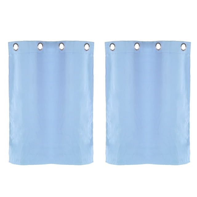 Unique Bargains Rideaux Courts à Volants, 29'L x 35'H Fenêtre Française Demi-Rideau 2 Panneaux, Bleu Ciel