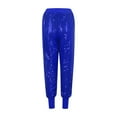 thumbnail image 4 of JIKNTTR Womens Stretch Pants Trendy Casual Trousers Glitter Sequin Joggers Pants Ladies Skinny Party Trend Dance Pants Soft Casual Summer Cropped Pants, 4 of 8