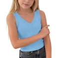thumbnail image 6 of BFHHYA Girls Ribbed Knit Tank Tops Breathable V-Neck Sleeveless Tops Shirt Teens Summer Casual Athletic Shirts Size 5-15 Years, 6 of 6