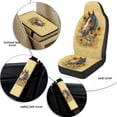 thumbnail image 6 of Xixirimido 5Pcs Car Seat Covers & Seatbelt Covers & Center Console Cover Set Universal Auto Accessories Fit for SUV Sedan Van Truck Leather Front Seat Cover, Horse Sunflower Daisy Yellow, 6 of 8