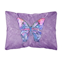 Carolines Treasures 8860PW1216 Butterfly on Purple Canvas Fabric Decorative Pillow, 12H x16W, multicolor