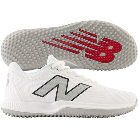 New Balance Men's Fuelcell 4040V7 Turf Trainer Baseball Shoes White/Grey Medium 12.5