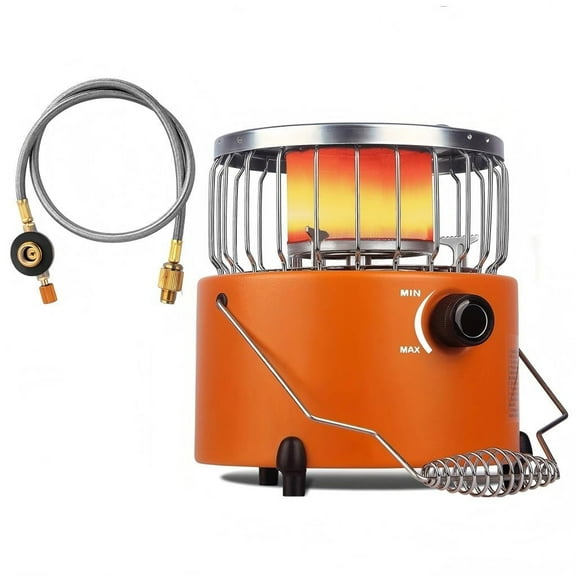 VAETTLO Large Outdoor Camping Heater & Stove with 60cm Hose, High-Capacity 2-in-1 Gas Heater Cooker for Camping, Patio, Garage, and Ice Fishing