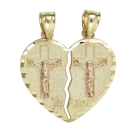 - 14K Yellow & Rose Gold Religious Cross