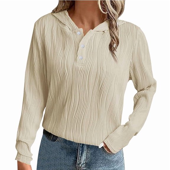 Womens Sweatshirts Hoodies Casual Loose Long Sleeve V Neck Button Down Pullover Fall Clothes Outfits 4XL