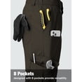 thumbnail image 5 of Men's Cargo Work Pants Stretch Lightweight Tactical Pants 31" Water Resistant Hiking Ripstop Pants with Multi Pockets Outdoor Apparel Dark Brown 34, 5 of 7