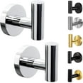 thumbnail image 6 of Towel Hooks for Bathroom,4 Packs Wall Mount Towel Holder,Black Matte Wall Robe Hook,Stainless Steel Heavy Duty Door Hanger Towel Hook for Kitchen, Bedroom,Hotel,Pool,Coats - Gold, 6 of 12