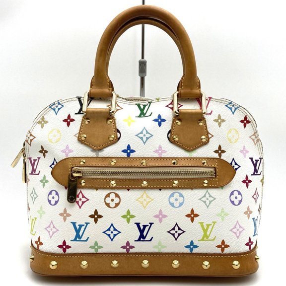 Pre-Owned LOUIS VUITTON M92647 Alma (old) handbag, white, monogram multicolor (Good)