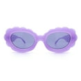 thumbnail image 6 of Womens Fluffy Cloud Shape Oval Plastic Sunglasses Purple - Black, 6 of 8