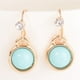 thumbnail image 2 of Accesorio de moda para mujer de 2 colores, pendientes colgantes de aleación con diamantes de imitación, joyería (azul), 2 of 4