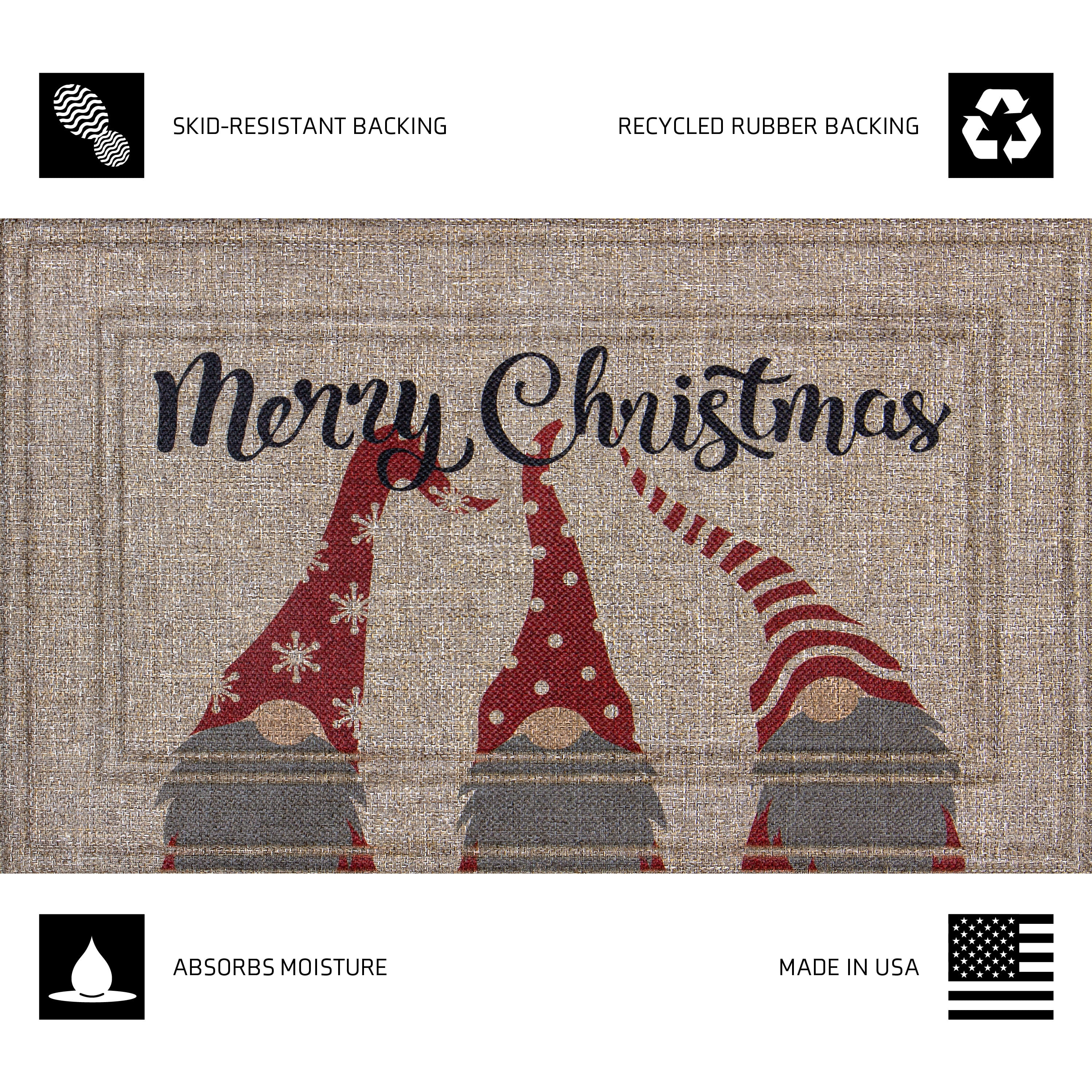 Mainstays Soho Merry Christmas Gnomes Doormat, 18 in x 30 in