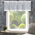 thumbnail image 4 of Navy Blue Boho Farmhouse Short Window Curtain Valances, Vintage Southwestern Geometric Stripes Rod Pocket Kitchen Valances for Living Room Bedroom Bathroom Cafe 42" x 18", 4 of 8