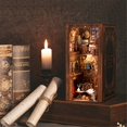 thumbnail image 4 of House Booknook Shelf Insert Bookstore Led Lights Model Puzzles 3D Retro Eternal DIY Wooden Decorations, 4 of 11