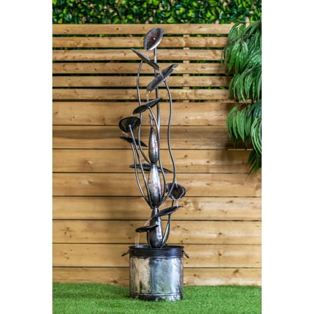 - METAL CALLA LILIES POURING INTO BUCKET FOUNTAIN