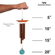 Woodstock Wind Chimes Signature Collection, Woodstock Turquoise Chime, Small 21 Bronze Wind Chime WTBR