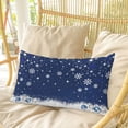 thumbnail image 4 of Navy Blue Christmas Pillow Covers, Linen Long Throw Pillow Case, Xmas Snowflake Ball Winter Snowflake Holiday Pillow Protector Decorative Cushion Cover for Living Room/Bedroom 16" x 24", 4 of 8