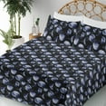 thumbnail image 3 of Ambesonne Moon Fitted & Flat Sheet with Sham 3 Pcs Set, Night Concept Lunar Motifs Art, Twin, Soft Blue Black and Grey, 3 of 5