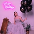 thumbnail image 3 of Letrero de neón de feliz cumpleaños para decoración de pared, 17 x 12 pulgadas, letrero de luz LED rosa, decoración artística, letrero de luz de neón de feliz cumpleaños para todas las fiestas de, 3 of 4