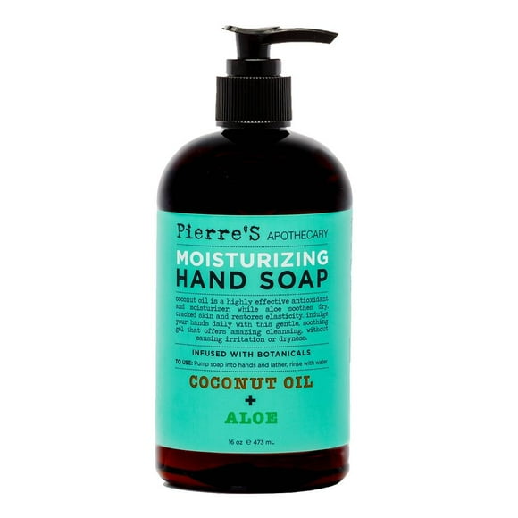 Jabón líquido para manos Pierres Apothecary Apothecary moisturizing coconut oil + aloe 473 ml