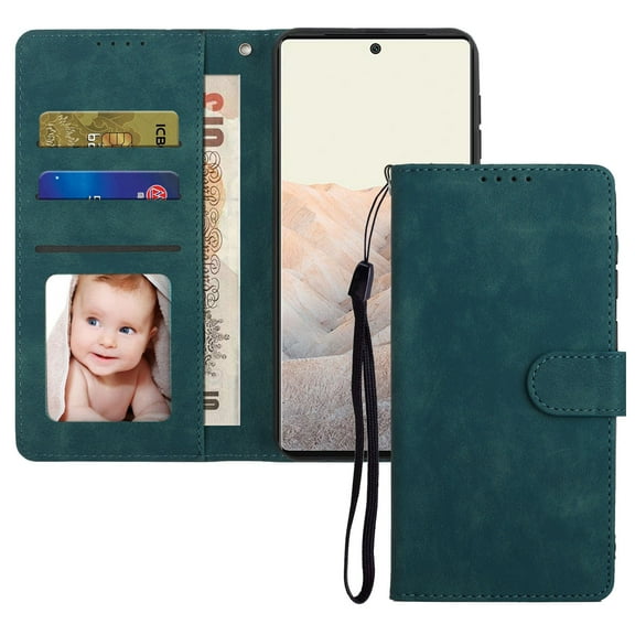 TECH CIRCLE for Google Pixel 6 5G Wallet Case Cover, Slim Fit PU Leather Magnetic Flip Stand ID Credit Card Slots Holder Folio Shockproof Protective Case For Google Pixel 6 5G 6.4 inch 2021,Green