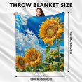 thumbnail image 2 of Throw Blanket 50"x60" Flannel Plush Blanket for Bed Couch Sofa Chair Aesthetic Cute Soft Warm for Girls Women Flower Floral Fruit-Sunflower, 2 of 6