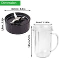 thumbnail image 3 of 2* Cross Blades Replacement Part Compatible with Original Magic Bullet Blender Juicer 250W MB-1001,𝑭𝒐𝒖𝒓 16oz Cups with Colored Lip Rings,Not Lids, 3 of 7