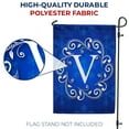thumbnail image 4 of America Forever Winter Monogram Letter V Garden Flag Vertical Double Sided 12.5 x 18 inches Snowflakes in Winter Holiday Seasonal Decor for Outdoor, Yard, Porch Decoration, Blue Garden Flag, 4 of 7