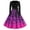 Dark Purple #010, variant on Women's Halloween Dress Witch Hat Candy Long Sleeve Hepburn Cocktail Cute Dresses V Neck 1950s Funny Classic Tea Length Dress with Belt XL