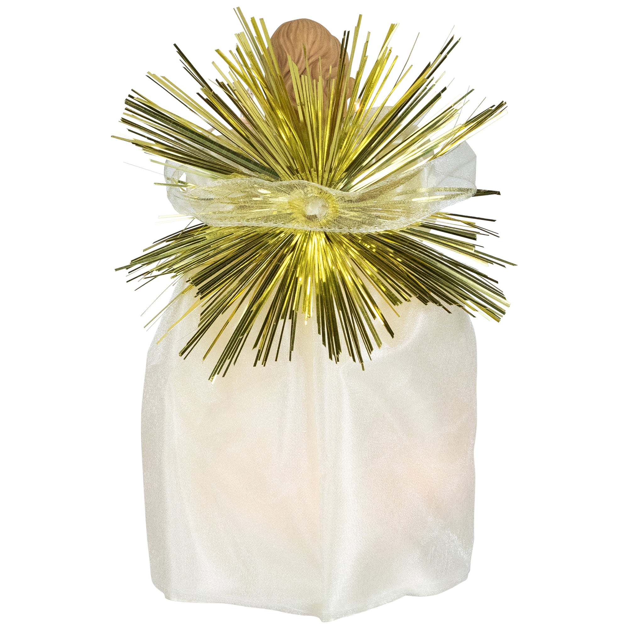 Northlight Angel with Candle Lighted Christmas Tree Topper - 10.5” - Gold - Clear Lights
