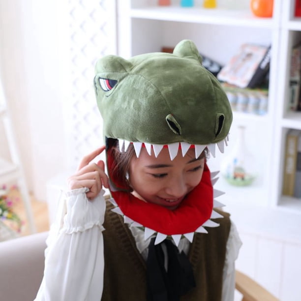 Sombrero de dinosaurio de dibujos animados, sombreros de disfraces que mantienen el calor, se lavan fácilmente, herramienta de fotografía, sombreros, divertido sombrero de Cosplay para niña/niño LingWen 9024715176332