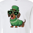thumbnail image 4 of Inktastic St Patrick's Day Dachshund Dog Clover Glasses Long Sleeve T-Shirt, 4 of 5