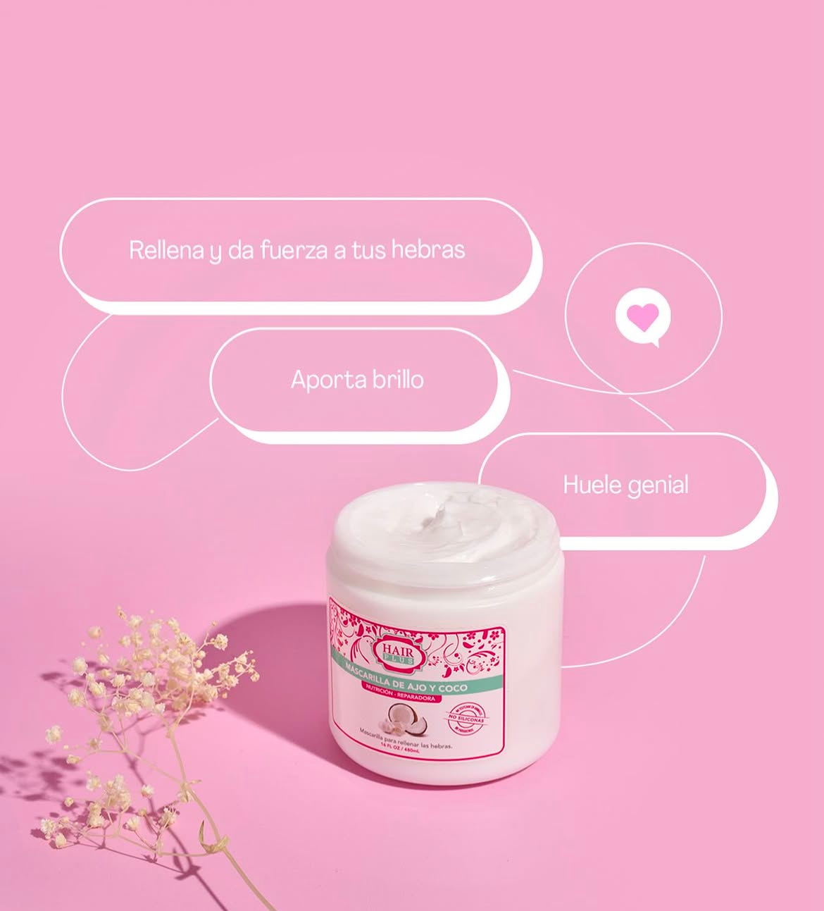 Nourishing Coconut and Garlic Hair Mask with Vitamin E and Castor Oil – Moisturizing and Frizz Control Formula