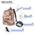 thumbnail image 3 of Kdxio Colorful Seashells Print Canvas Backpack for School Work Travel Lightweight Unisex Daypack with Laptop Compartment and Adjustable Straps-Medium, 3 of 5