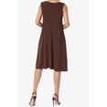 thumbnail image 2 of TheMoogan Women's Basic Sleeveless Crew Neck Knee Length A-Line Jersey Pocket Swing Dress, 2 of 6