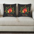 thumbnail image 3 of Set of 2 Decorative Throw Pillow Covers 18x18in - Vibrant Floral Design with Red Yellow Pink Flowers & Green Leaves for Couch Bed Car, 3 of 8