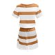 thumbnail image 3 of MELDVDIB Vestido corto informal de verano para mujer, con escote en V, manga corta, a rayas y bolsillos, en oferta., 3 of 6