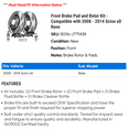thumbnail image 2 of Front Brake Pad and Rotor Kit - Compatible with 2008 - 2014 Scion xD Base 2009 2010 2011 2012 2013, 2 of 2