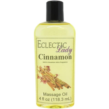 Cinnamon Massage Oil by Eclectic Lady, 4 oz, Sweet Almond Oil and Jojoba Oil