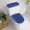 Navy, Cobalt, Indigo, White, variant on Grey White Border Grids Toilet Lid Cover with Tank Cover Set 2pcs, Stretch Fabric Toilet Seat Protector, Geometric Frames Lines Washable Universal Fit Bathroom Accessories for Home Hotel Toilets