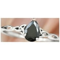 thumbnail image 4 of Rosec Jewels Pear Shape Black Onyx Solitaire Celtic Ring for Women (5X7 mm, AAA Grade), 14K White Gold, US 5.00, 4 of 9