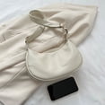 thumbnail image 3 of Bolso de media luna para mujer Bolso cruzado de moda Bolso de mensajero de media luna (Blanco), 3 of 6
